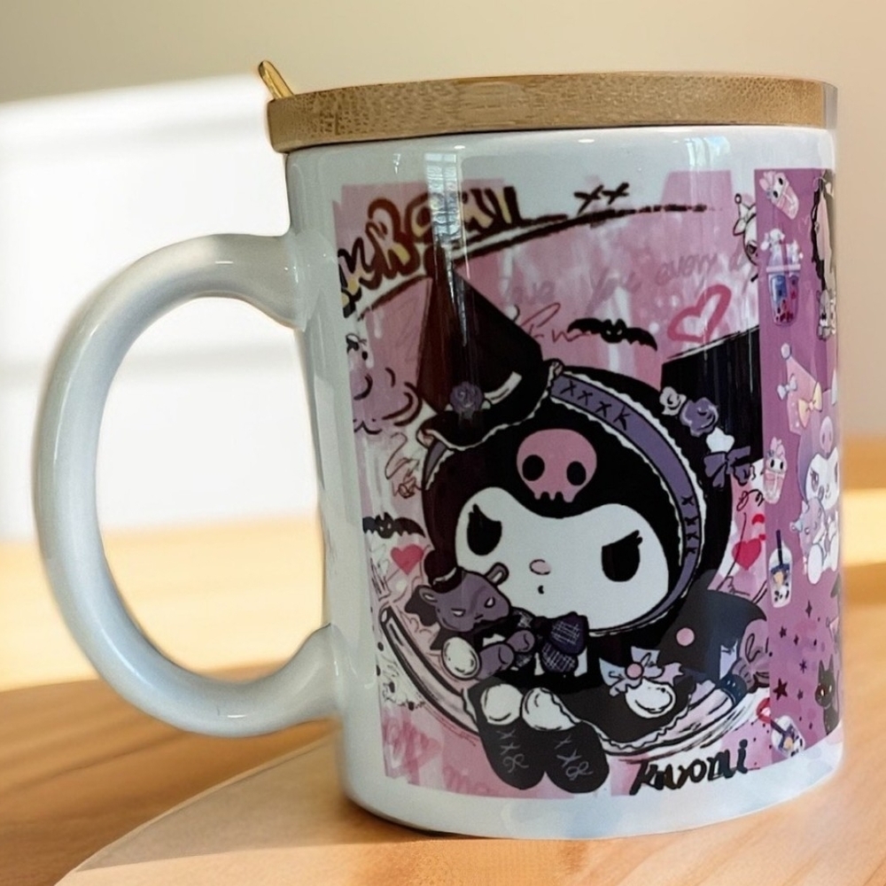 Kuromi Ceramic Mug with Pink and Black Design